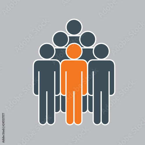 Set of Icon in flat style isolated on grey background. Vector People.