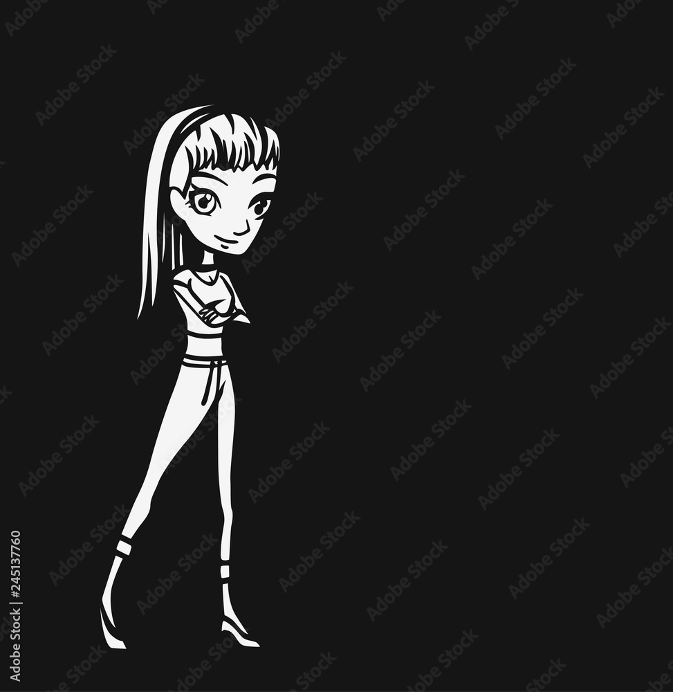 Attractive female athlete model girl, vector illustration. Attractive female athlete model girl, vector illustration.