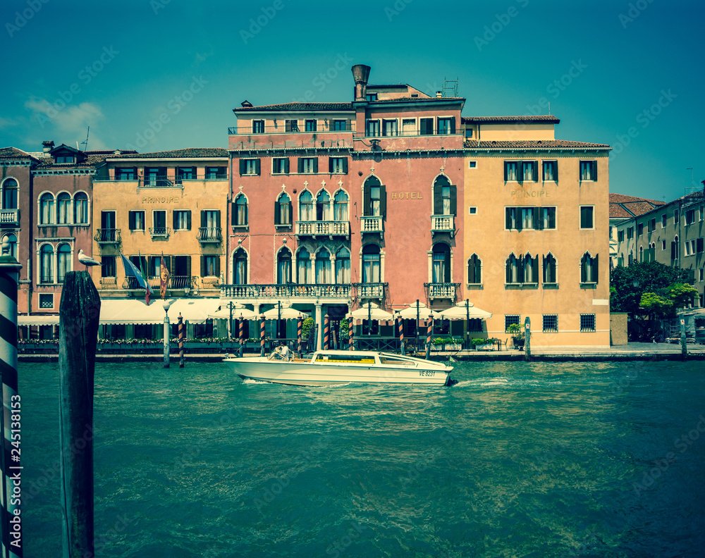 Venedig Venice Kanal Boot Hotel