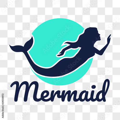 Obraz na plátne mermaid isolated on transparent background. vector illustration
