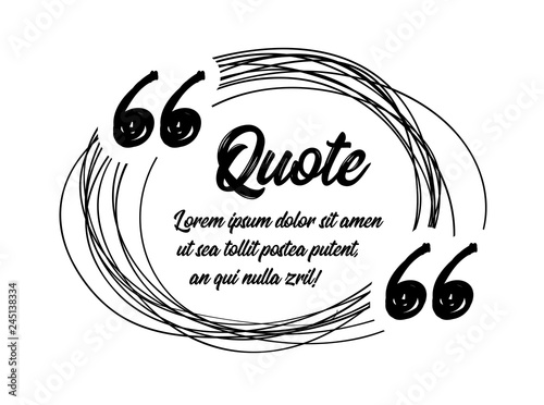 Drawn quotes and a frame to highlight the frame, quotes and other text in the article, or as a separate element. Vetor
