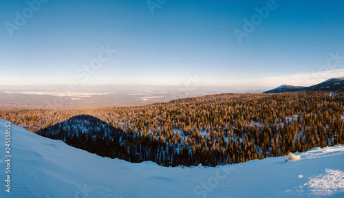 Panoramic view from the mountain Naked Sopka