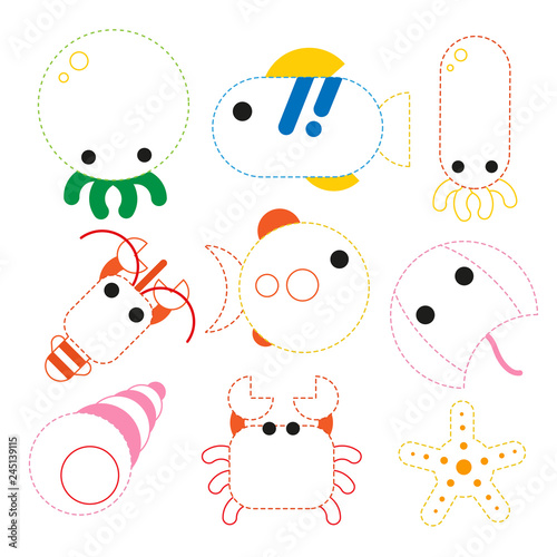 ocean worksheet vector design