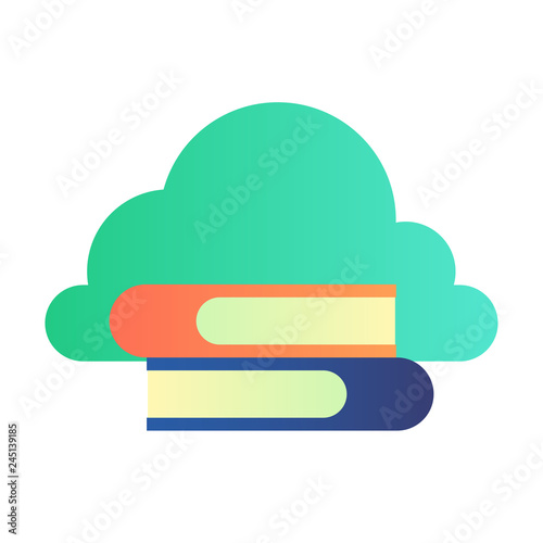 Online library gradient illustration