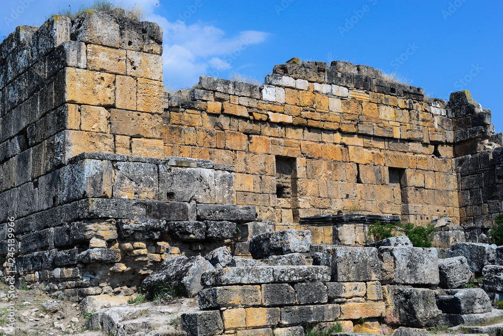 Pamukkale and Apollon temple in Denizli Turkey touristic destination