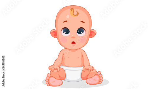 Vector illustration of cute baby with different expressions 5
