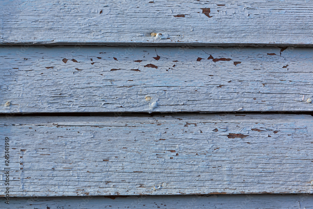 Peeling blue painted wood wall Peeling blue painted wood wall