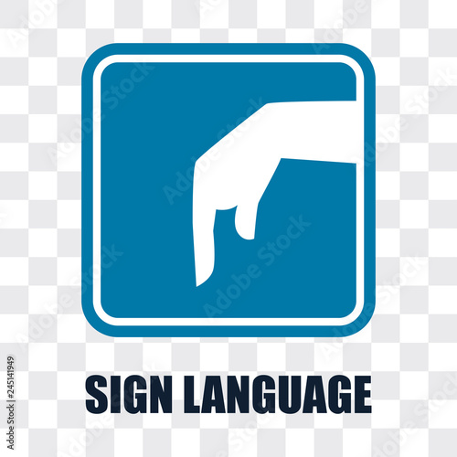 hand with sign language gesture on transparent background. vector illustration