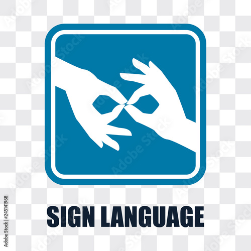 hand with sign language gesture on transparent background. vector illustration