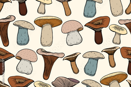 pattern with chanterelle mushrooms