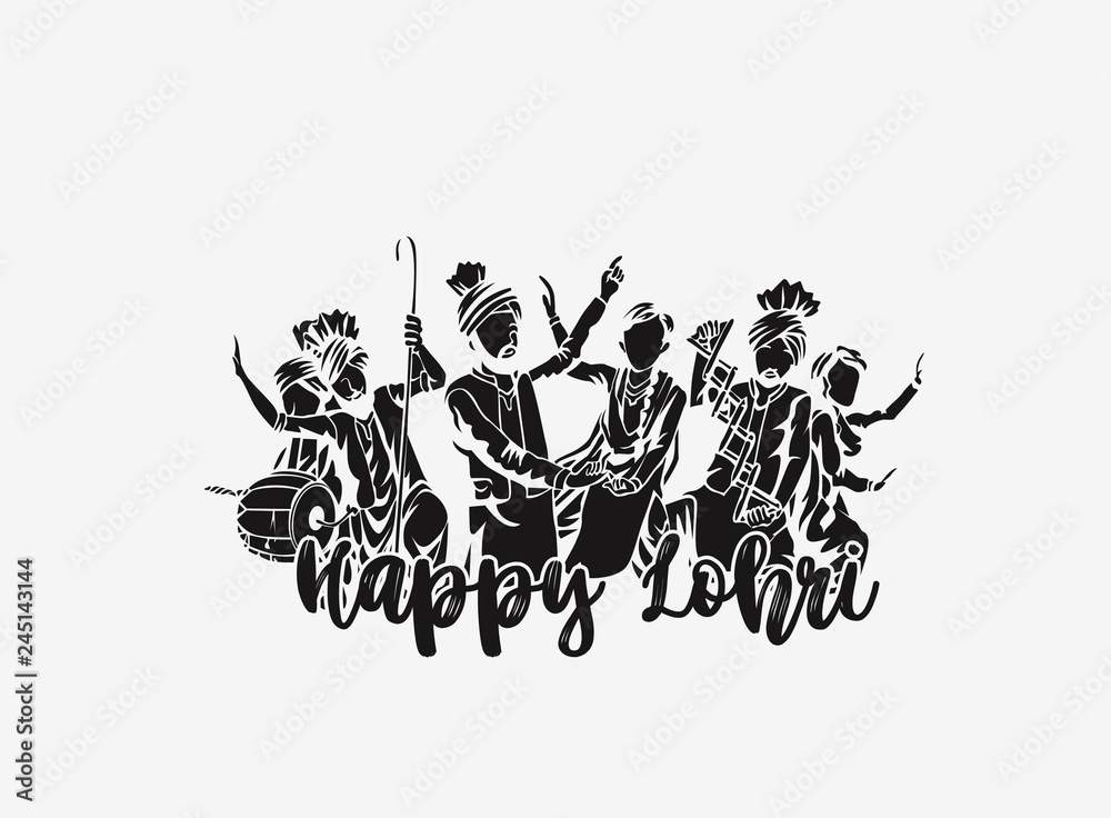 Happy Lohri holiday festival of Punjab India, vector illustration. Happy Lohri holiday festival of Punjab India, vector illustration.