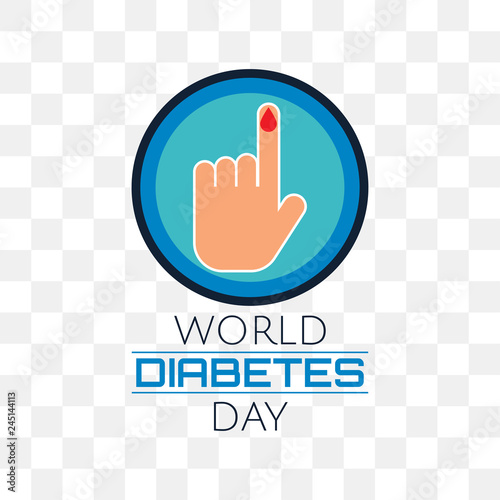 world diabetes day isolated on transparent background. vector illustration