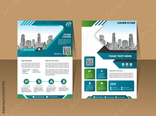 modern business cover brochure layout with shape vector illustration