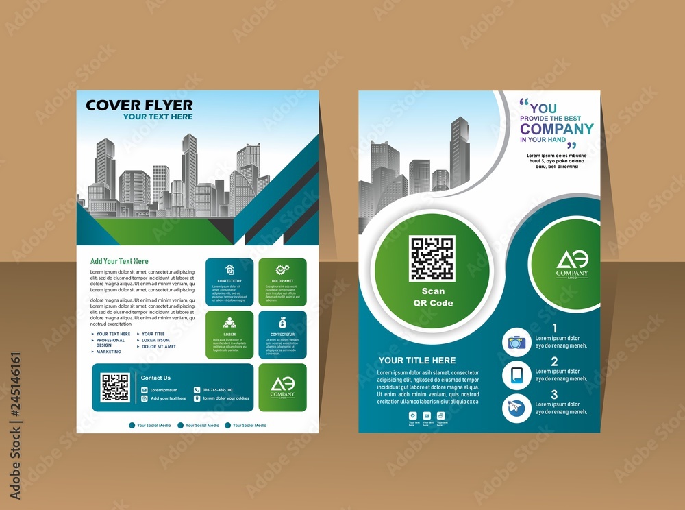 modern business cover brochure layout with shape vector illustration
