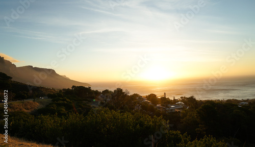 Road in Cape Town to Chapmans's Peak at Sunrise