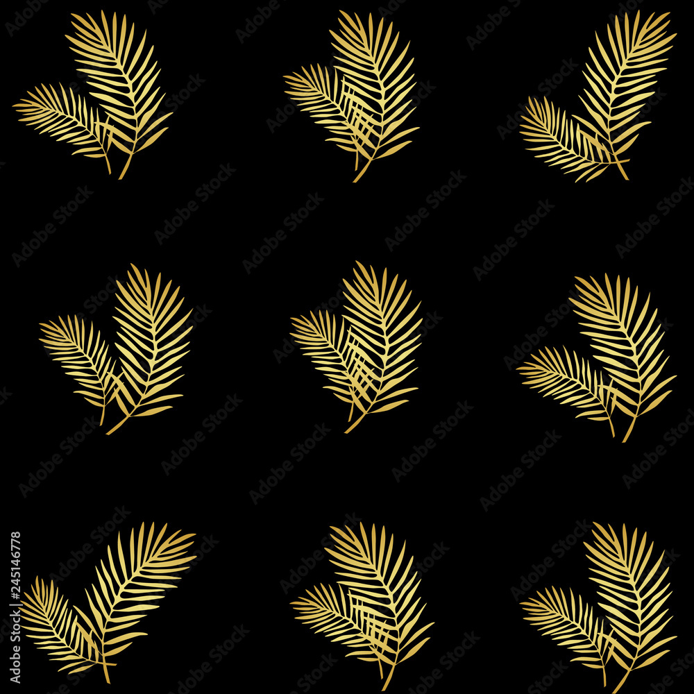 golden palm leaf illustration
