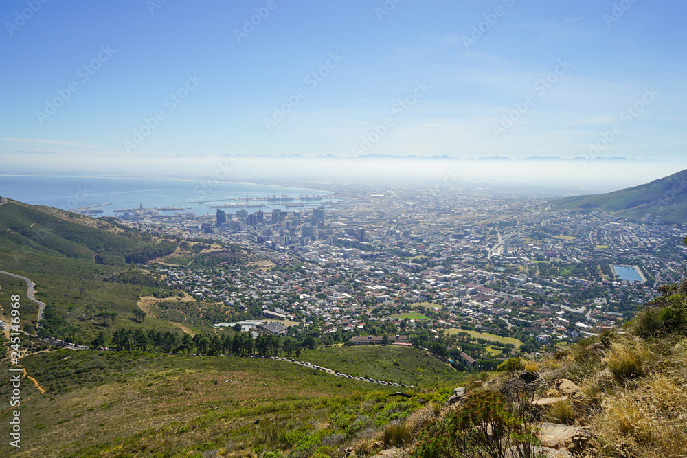 Large View Lion's Head Cape Town Sky Sea Mountain