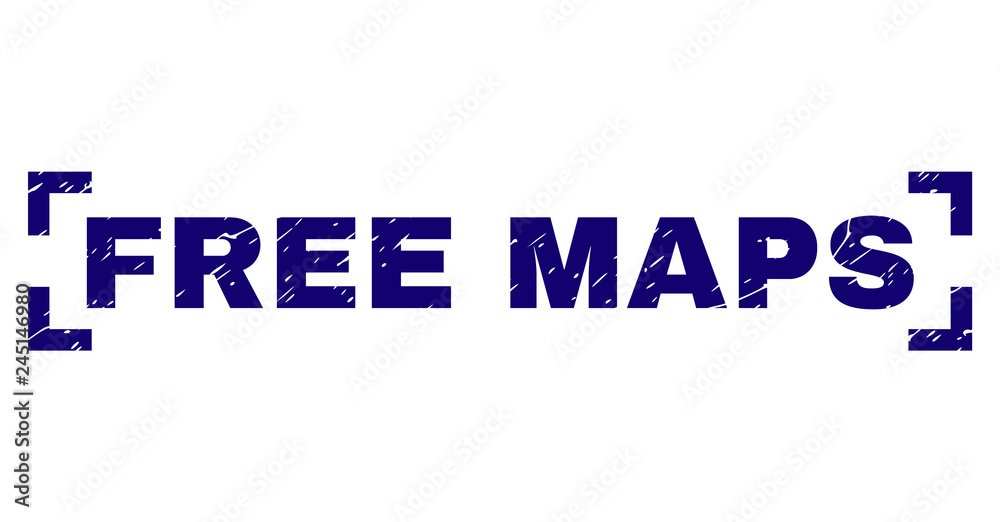 FREE MAPS text seal print with corroded style. Text caption is placed inside corners. Blue vector rubber print of FREE MAPS with dirty texture. FREE MAPS text seal print with corroded style. Text caption is placed inside corners. Blue vector rubber print of FREE MAPS with dirty texture.