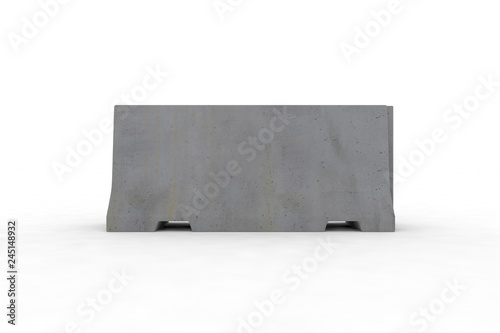 Concrete barrier 3d rendering