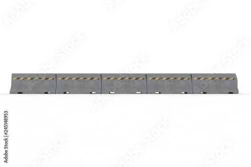 Concrete barrier 3d rendering