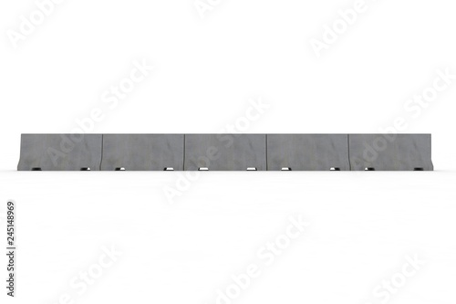 Concrete barrier 3d rendering