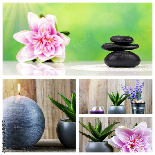 Spa theme photo collage composed of different images