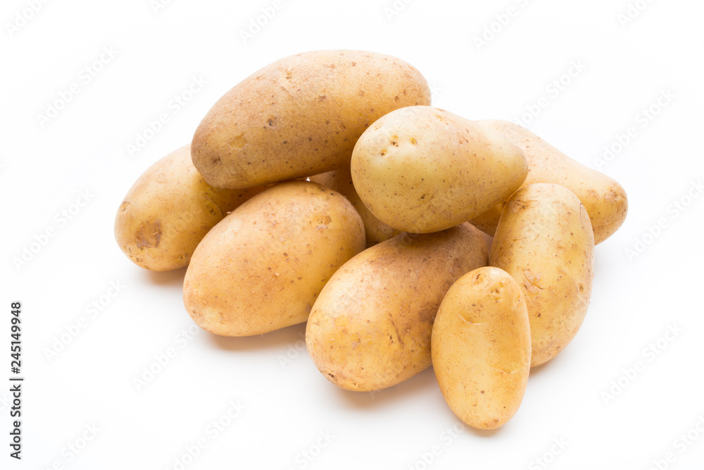 New potato isolated on the white background. New potato isolated on the white background.