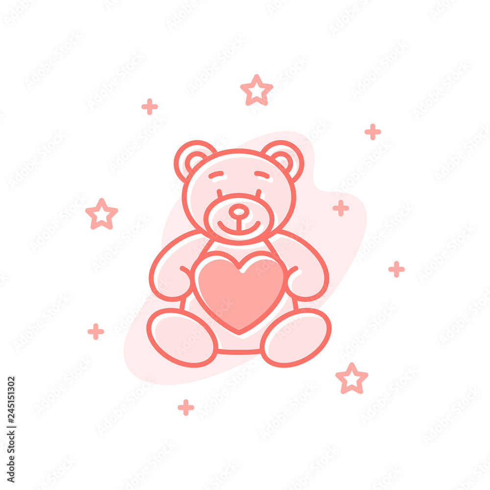 Teddy bear design valentine day vector concept