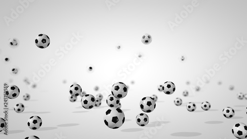 Falling balls. 3D rendered illustration.