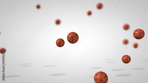 Falling balls. 3D rendered illustration.