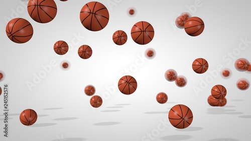 Falling balls. 3D rendered illustration.