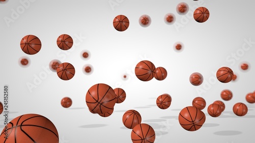 Falling balls. 3D rendered illustration.