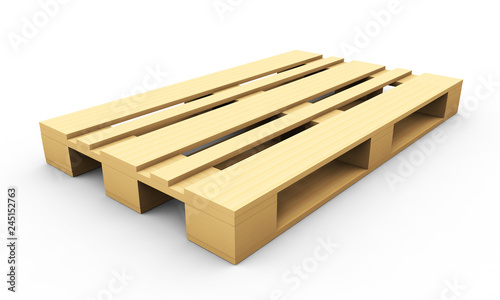 3d render of wooden pallet isolated on a white background