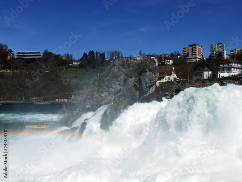 The Rhine Falls or Rheinfall waterfall, Neuhausen am Rheinfall - Canton of Schaffhausen, Switzerland photo