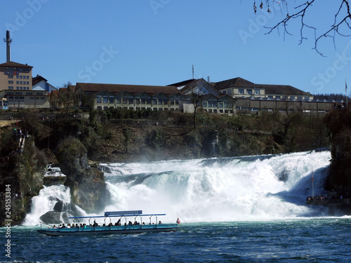 The Rhine Falls or Rheinfall waterfall, Neuhausen am Rheinfall - Canton of Schaffhausen, Switzerland photo