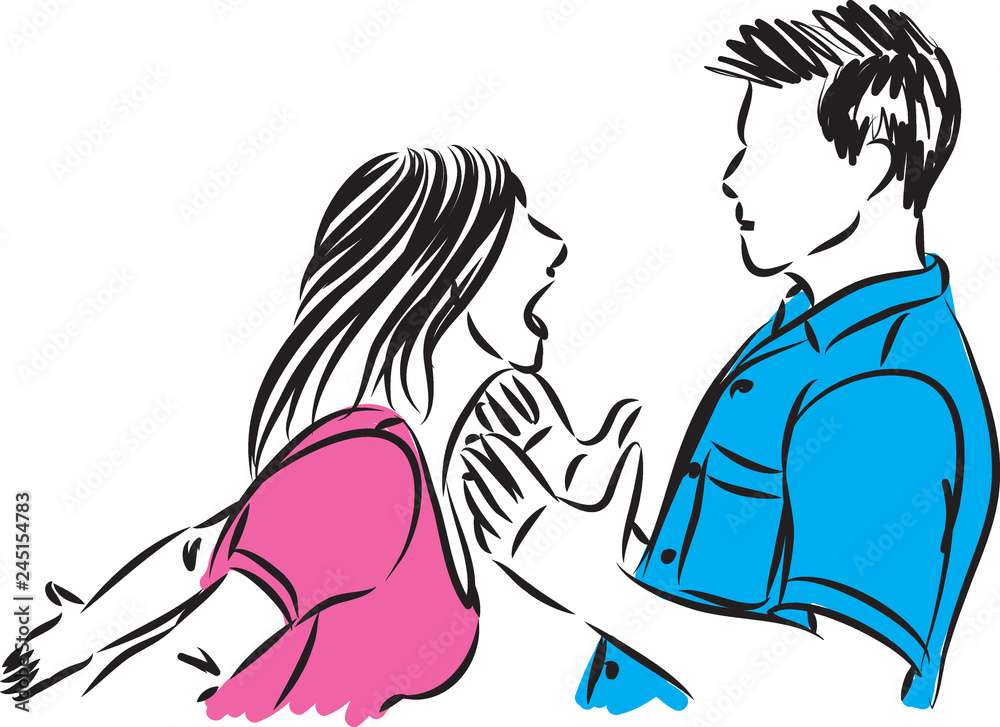 couple man and woman fighting vector illustration couple man and woman fighting vector illustration