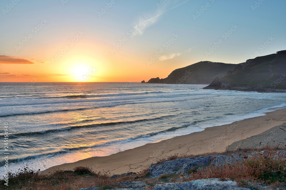Finisterre sunset, Costa da Morte, Galicia, Spain