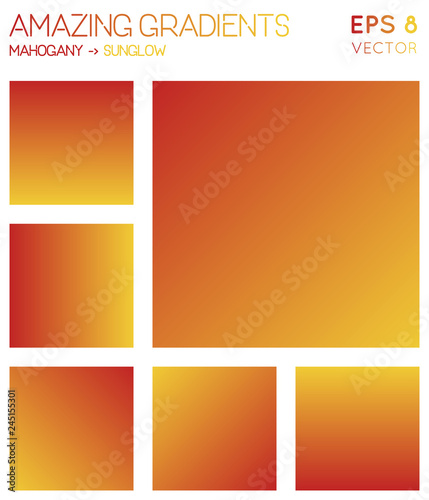 Colorful gradients in mahogany, sunglow color tones. Admirable gradient background, dramatic vector illustration.