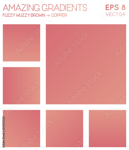 Colorful gradients in fuzzy wuzzy brown, copper color tones. Admirable gradient background, unequaled vector illustration.