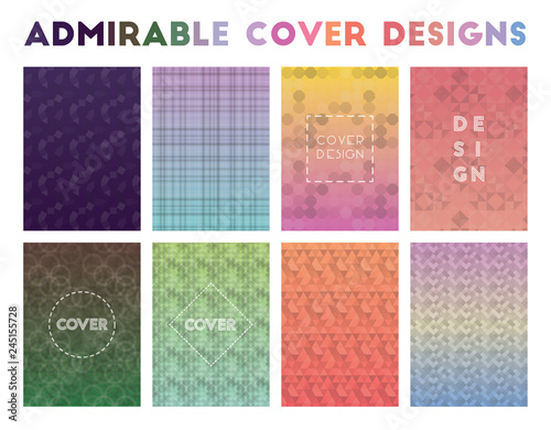 Admirable Cover Designs. Actual geometric patterns. Imaginative background. Vector illustration.