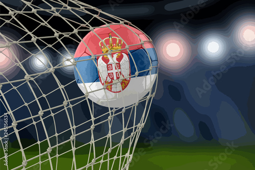 Serbian soccerball in net