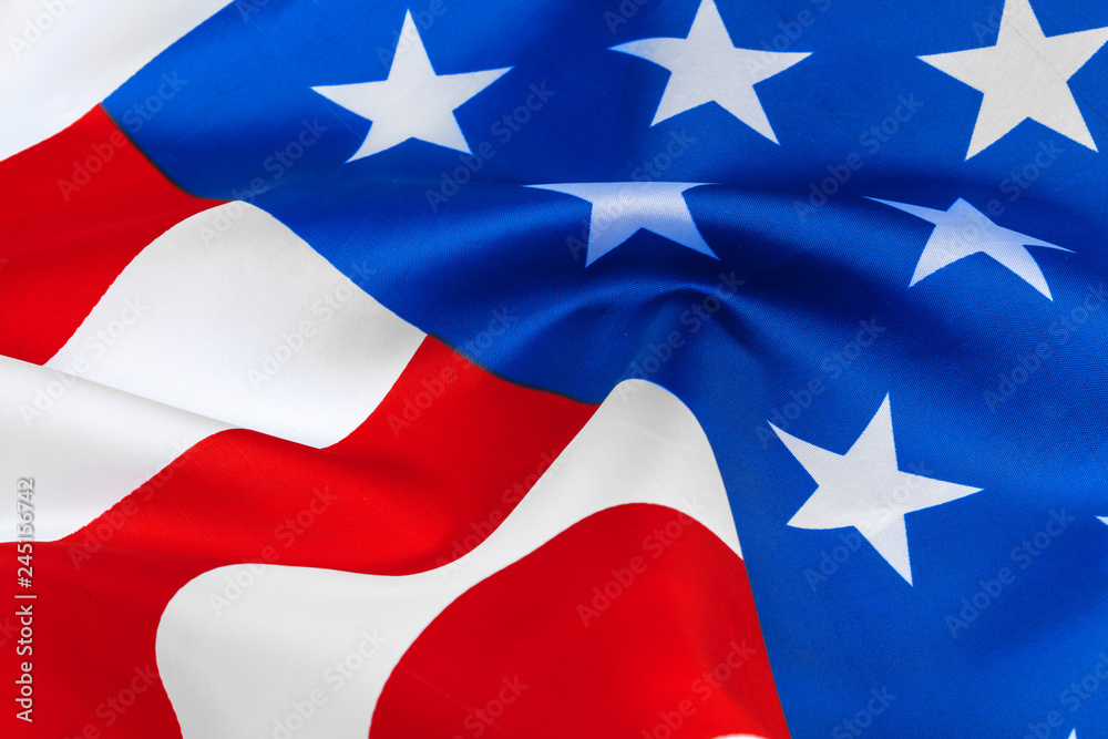 Close-up of waving American flag Close-up of waving American flag