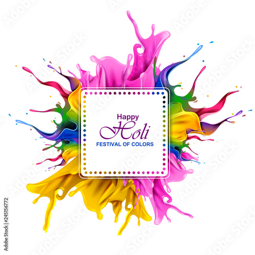 vector illustration of Colorful splash for Holi background
