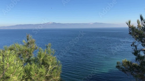 Beautiful nature landscape from the hillside. Stabil look with 4K. Turkey/Bursa/Tirilye 2019.
