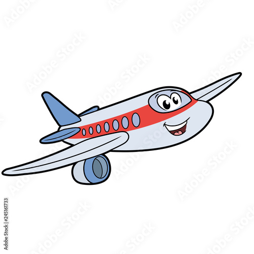 Cute smiling airplane