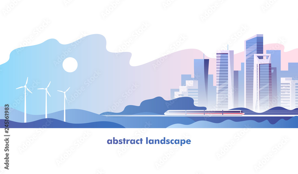 Abstract urban landscape. Vector illustration.	