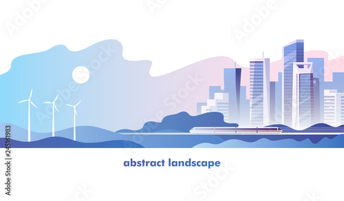 Abstract urban landscape. Vector illustration. 
