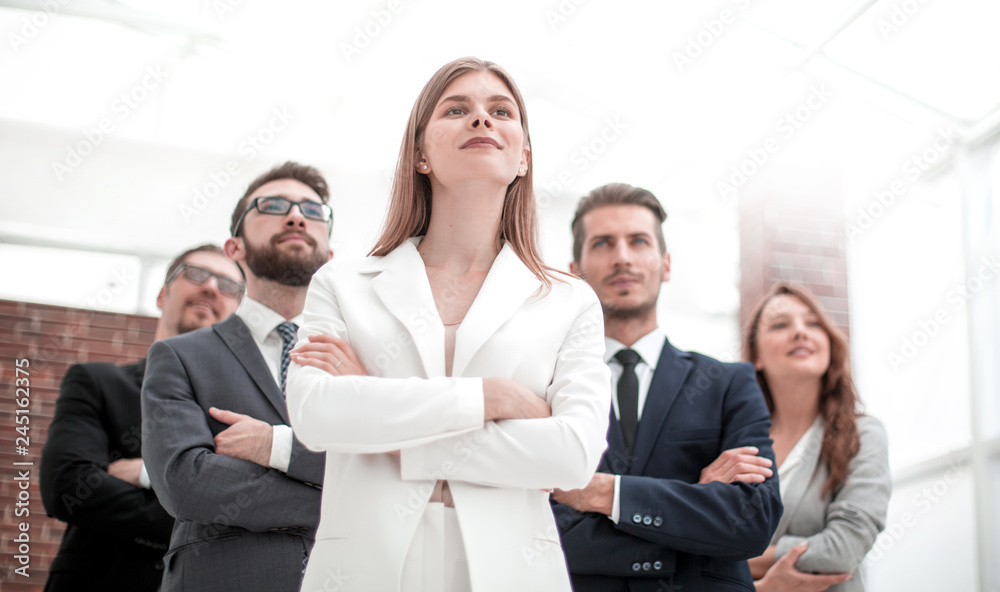 successful business team standing in the office successful business team standing in the office