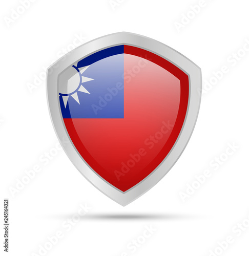 Shield with Taiwan flag on white background. Free Download Shield with Taiwan flag on white background. - GFXLoad