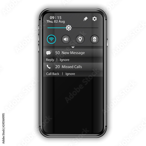 notification bar from mobile application interface 